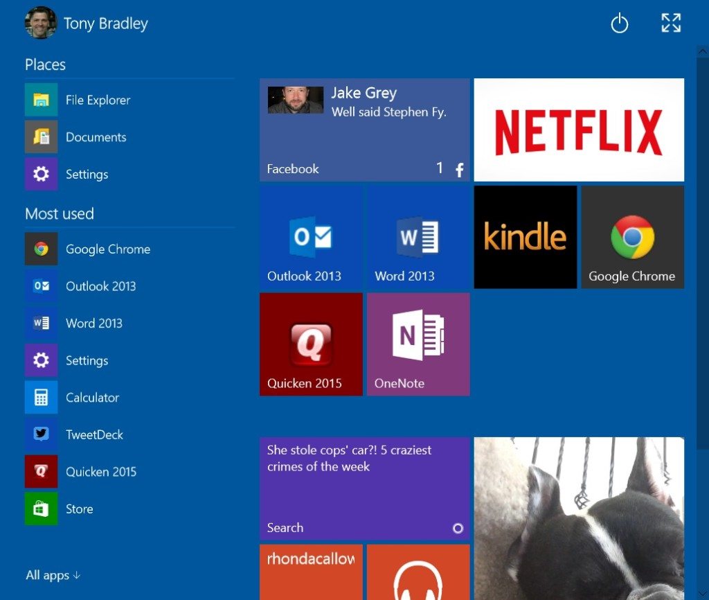 Surface Pro 3, Day 10: Setting up the Start menu / screen