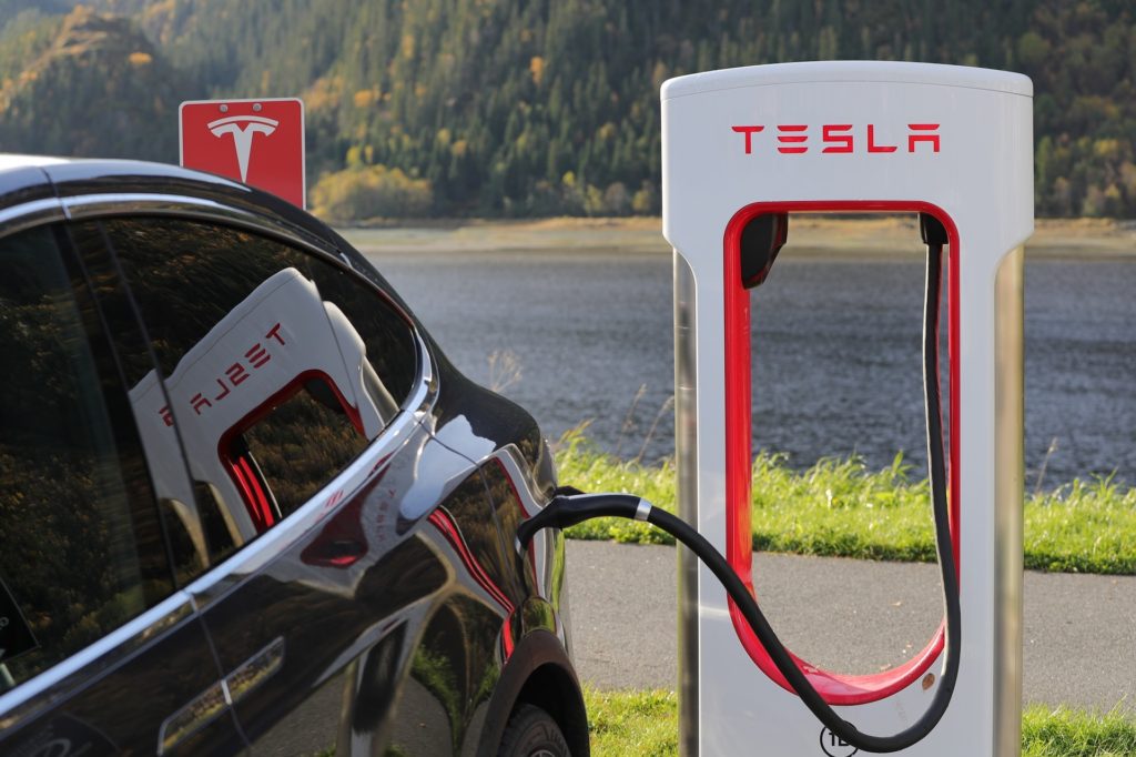Tesla electric car charging station