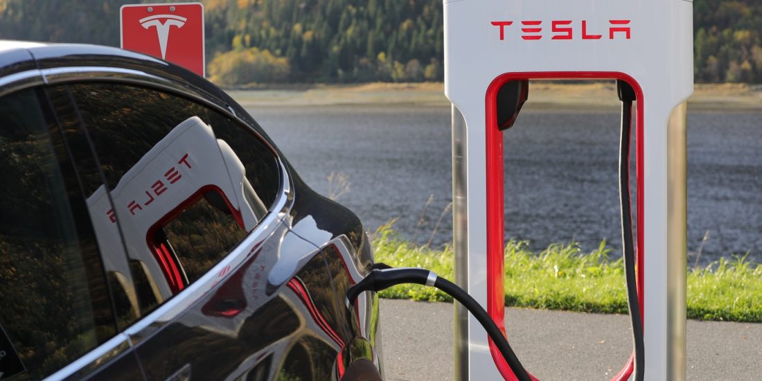 Tesla electric car charging station