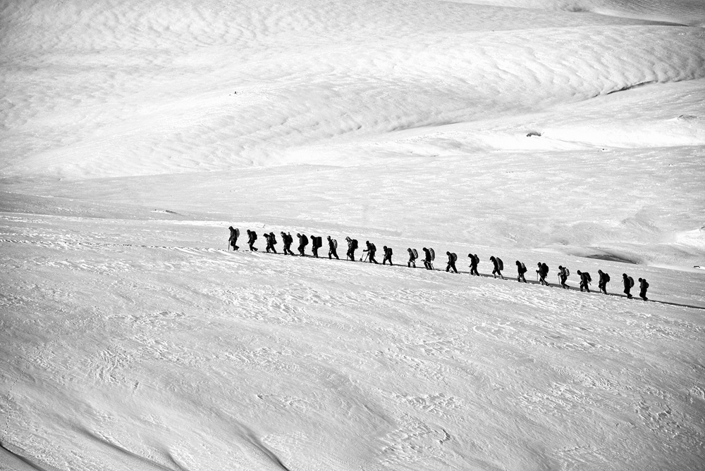 Endurance Nat Geo Sir Edward Shackleton https://www.pexels.com/photo/people-walking-on-snow-field-grayscale-photography-53214/
