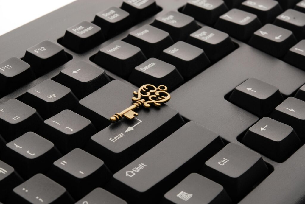 data sovereignty SASE https://www.pexels.com/photo/brass-ornate-vintage-key-on-black-computer-keyboard-39389/