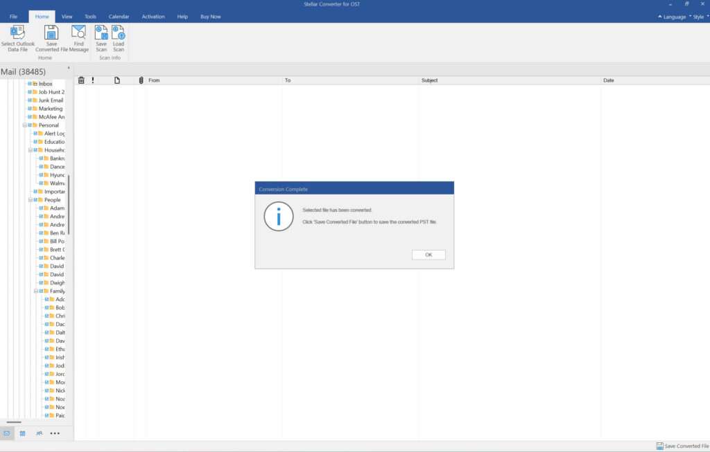 Stellar Data OST to PST Converter