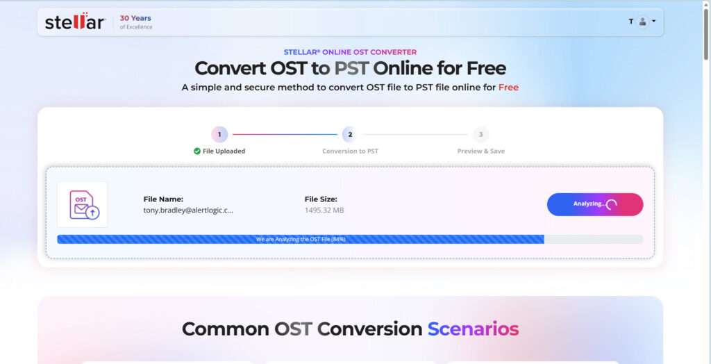 Stellar Data OST to PST Converter